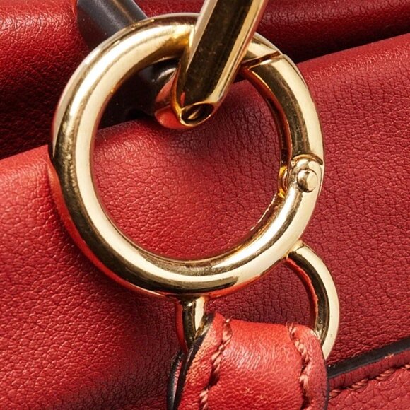 Fendi Red Leather Large Peekaboo Satchel Bag 8BN210 - Picture 8 of 10